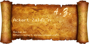 Ackert Zalán névjegykártya